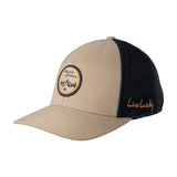 Brown hat with patch depicting Utah's cottonwood mountains