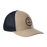 Brown hat with patch depicting Utah's cottonwood mountains