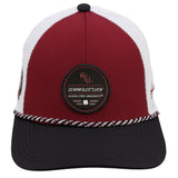 Red and black two tone rope hat from Black Clover featuring FSU Seminoles logo