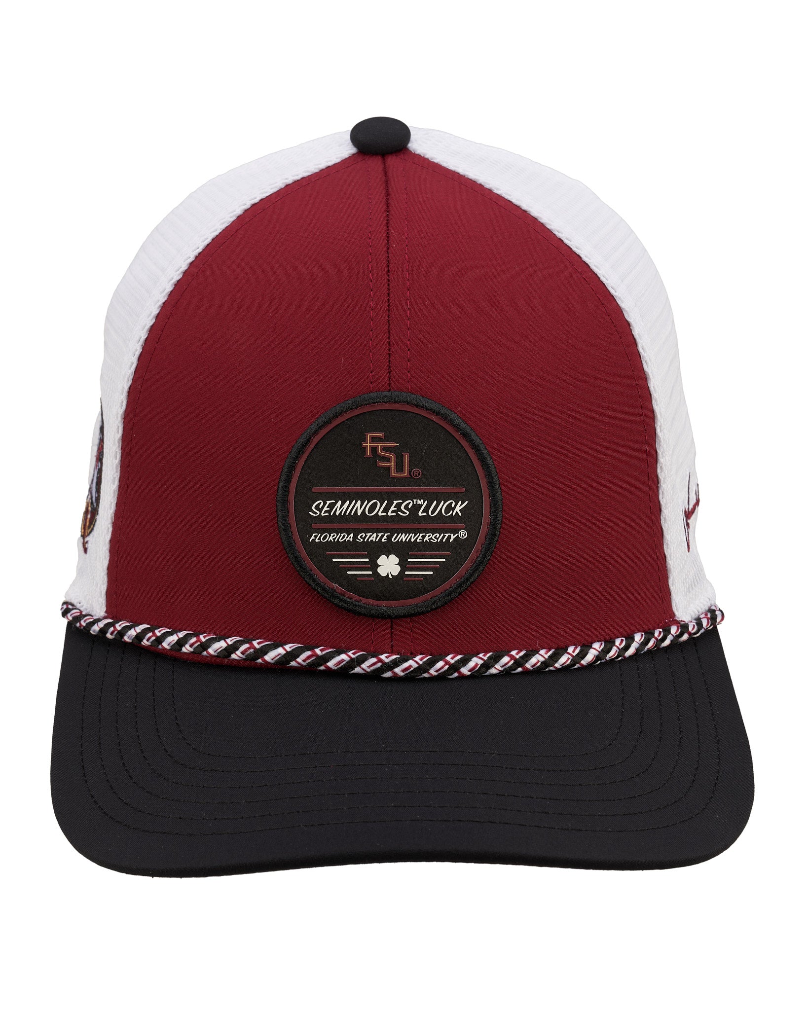 Red and black two tone rope hat from Black Clover featuring FSU Seminoles logo