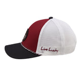 Red and black two tone rope hat from Black Clover featuring FSU Seminoles logo