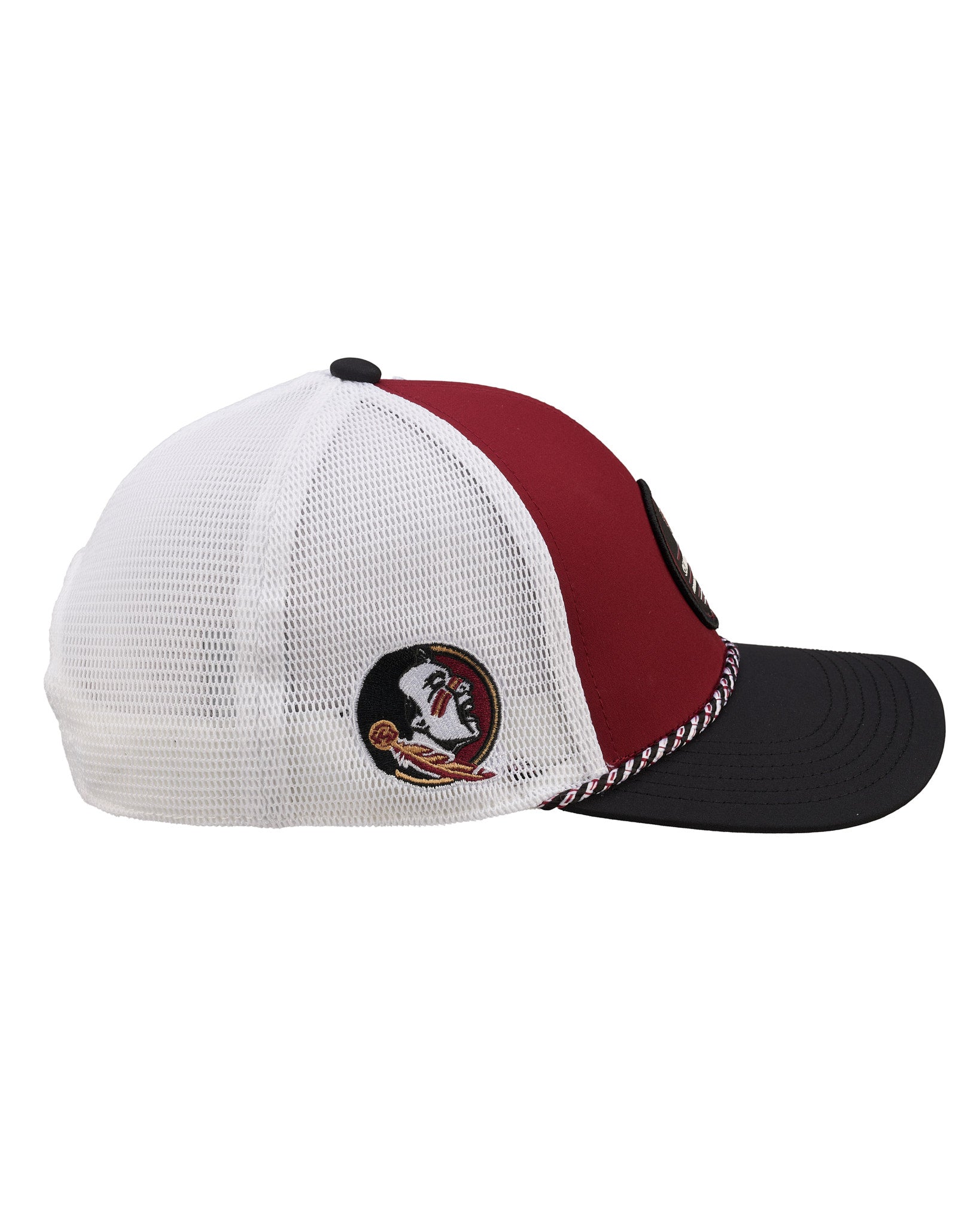 Red and black two tone rope hat from Black Clover featuring FSU Seminoles logo