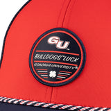 Red and blue hat from Black Clover featuring Gonzaga University Bulldogs logo