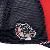 Red and blue hat from Black Clover featuring Gonzaga University Bulldogs logo