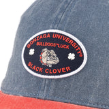 Two tone red and blue retro style hat from Black Clover featuring Gonzaga university bulldogs logo