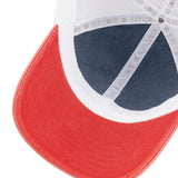 Two tone red and blue retro style hat from Black Clover featuring Gonzaga university bulldogs logo