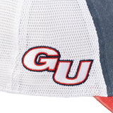 Two tone red and blue retro style hat from Black Clover featuring Gonzaga university bulldogs logo