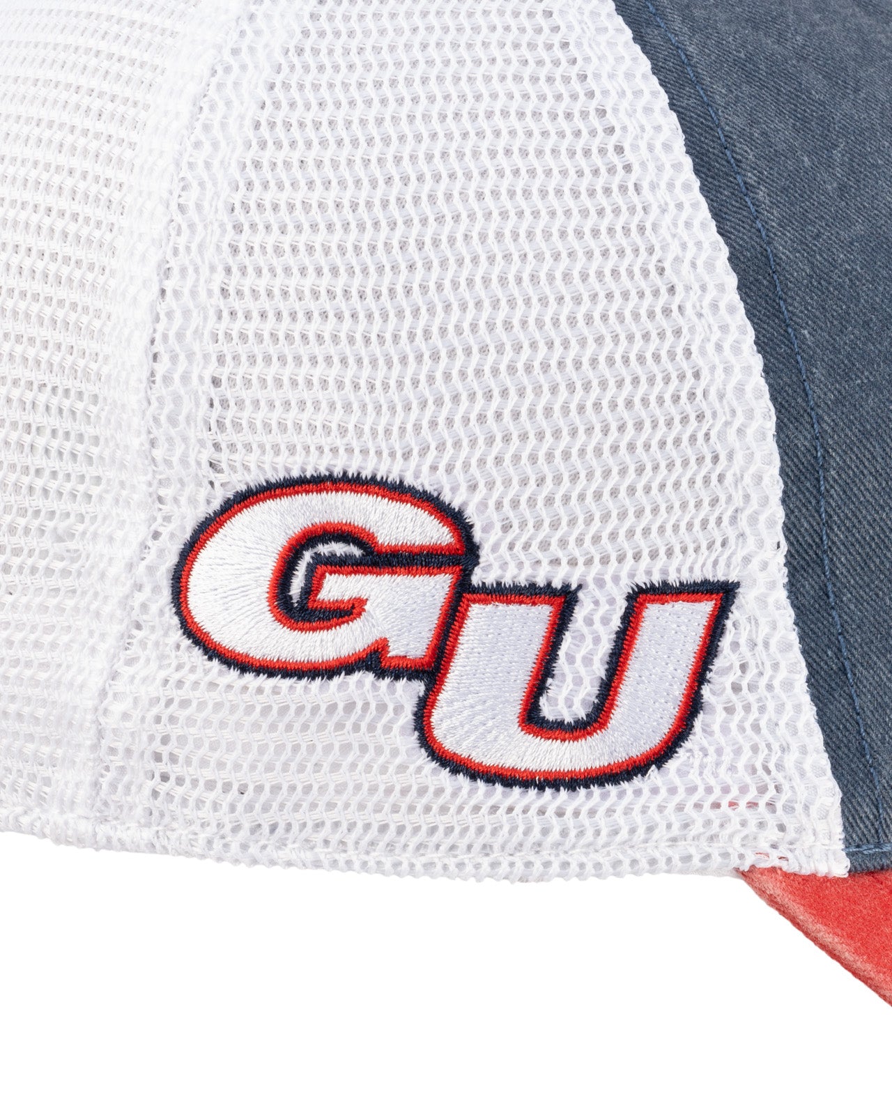 Two tone red and blue retro style hat from Black Clover featuring Gonzaga university bulldogs logo