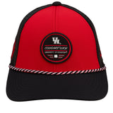 Red and black two tone rope hat from Black Clover featuring University of Houston cougars logo