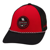 Red and black two tone rope hat from Black Clover featuring University of Houston cougars logo