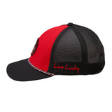 Red and black two tone rope hat from Black Clover featuring University of Houston cougars logo