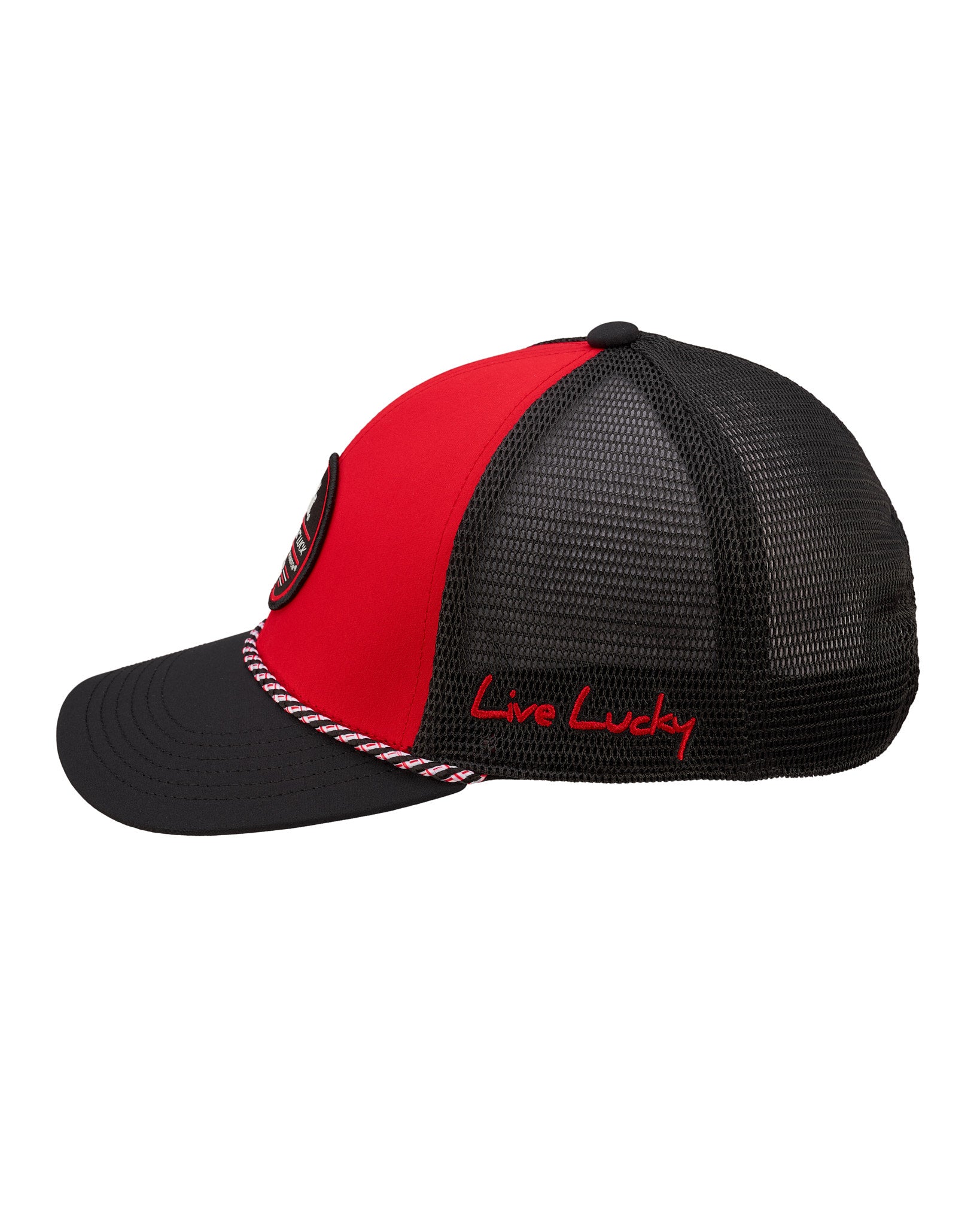 Red and black two tone rope hat from Black Clover featuring University of Houston cougars logo