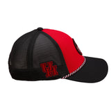 Red and black two tone rope hat from Black Clover featuring University of Houston cougars logo