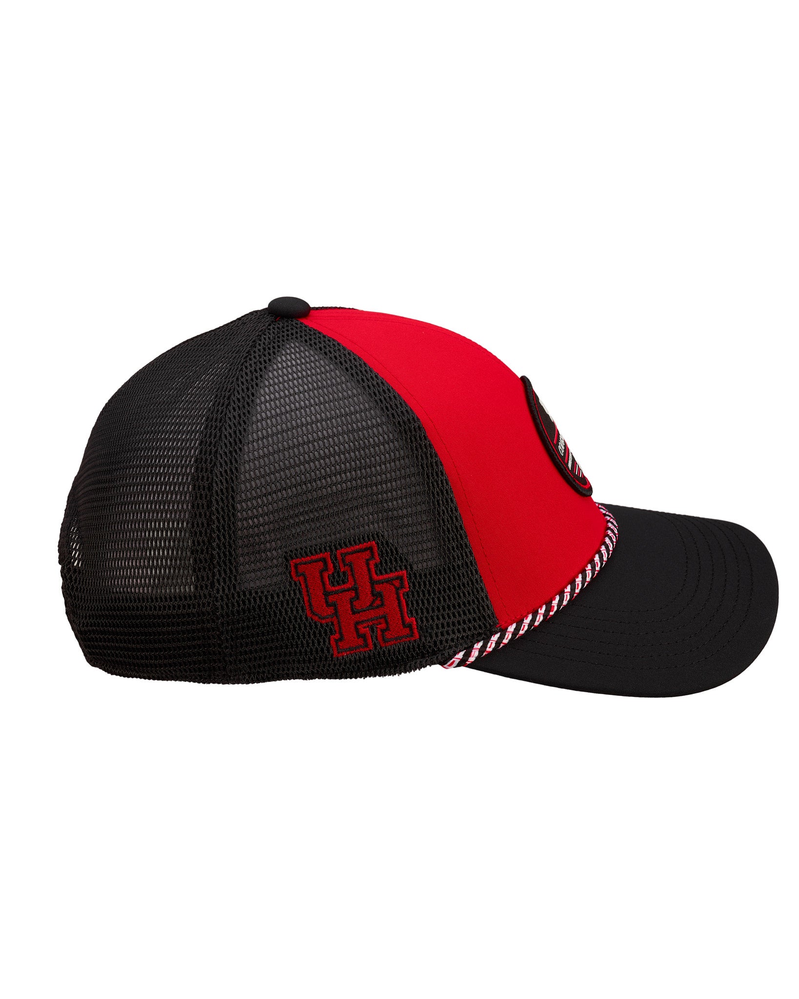 Red and black two tone rope hat from Black Clover featuring University of Houston cougars logo