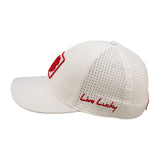 white perforated hat from Black Clover featuring university of Houston logo