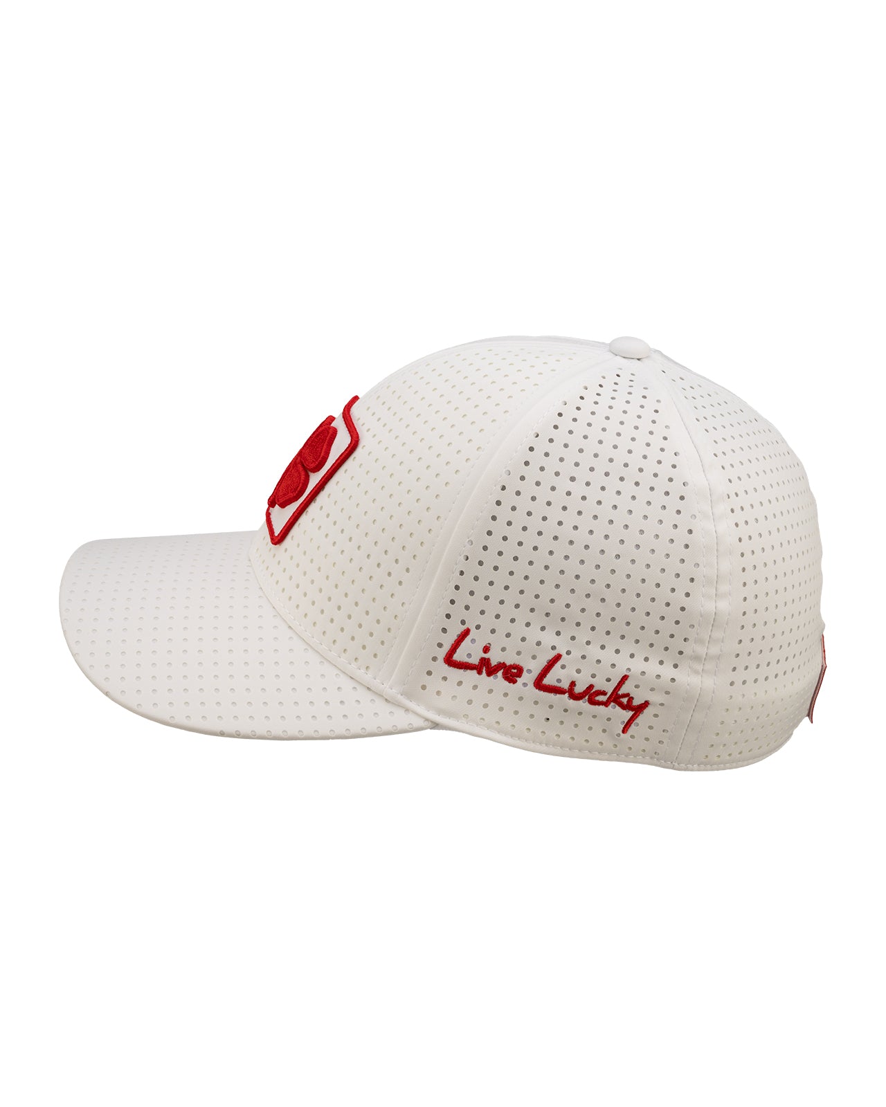 white perforated hat from Black Clover featuring university of Houston logo