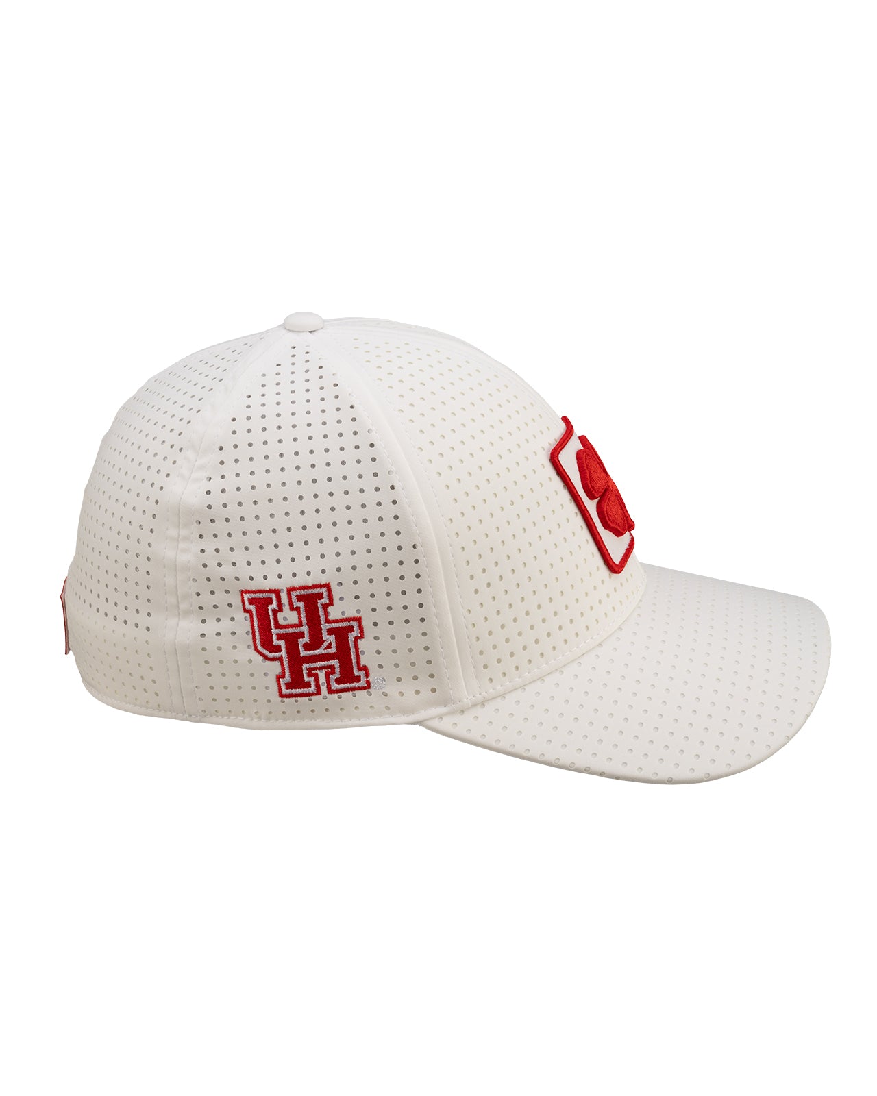 white perforated hat from Black Clover featuring university of Houston logo