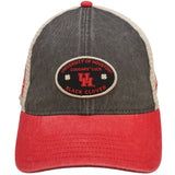 Black and red two tone vintage style hat from Black Clover Featuring University of Houston logo