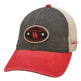 Black and red two tone vintage style hat from Black Clover Featuring University of Houston logo