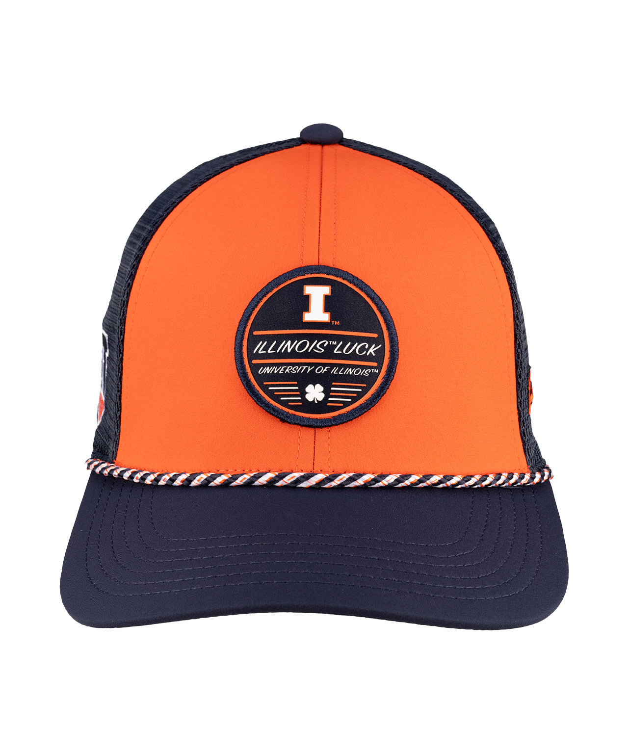 Orange and navy two tone hat from Black Clover featuring University of Illinois Logo