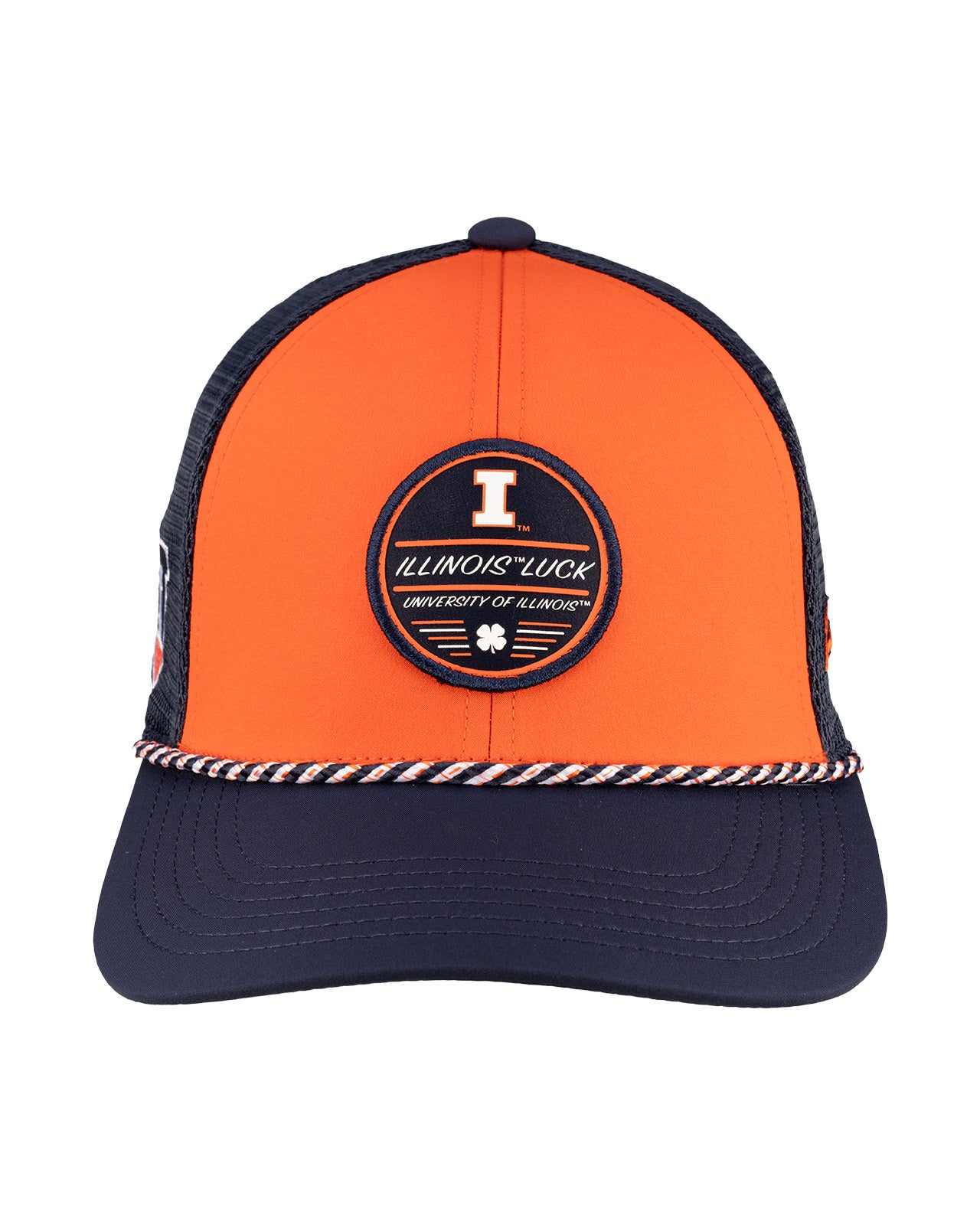 Orange and navy two tone hat from Black Clover featuring University of Illinois Logo