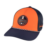 Orange and navy two tone hat from Black Clover featuring University of Illinois Logo