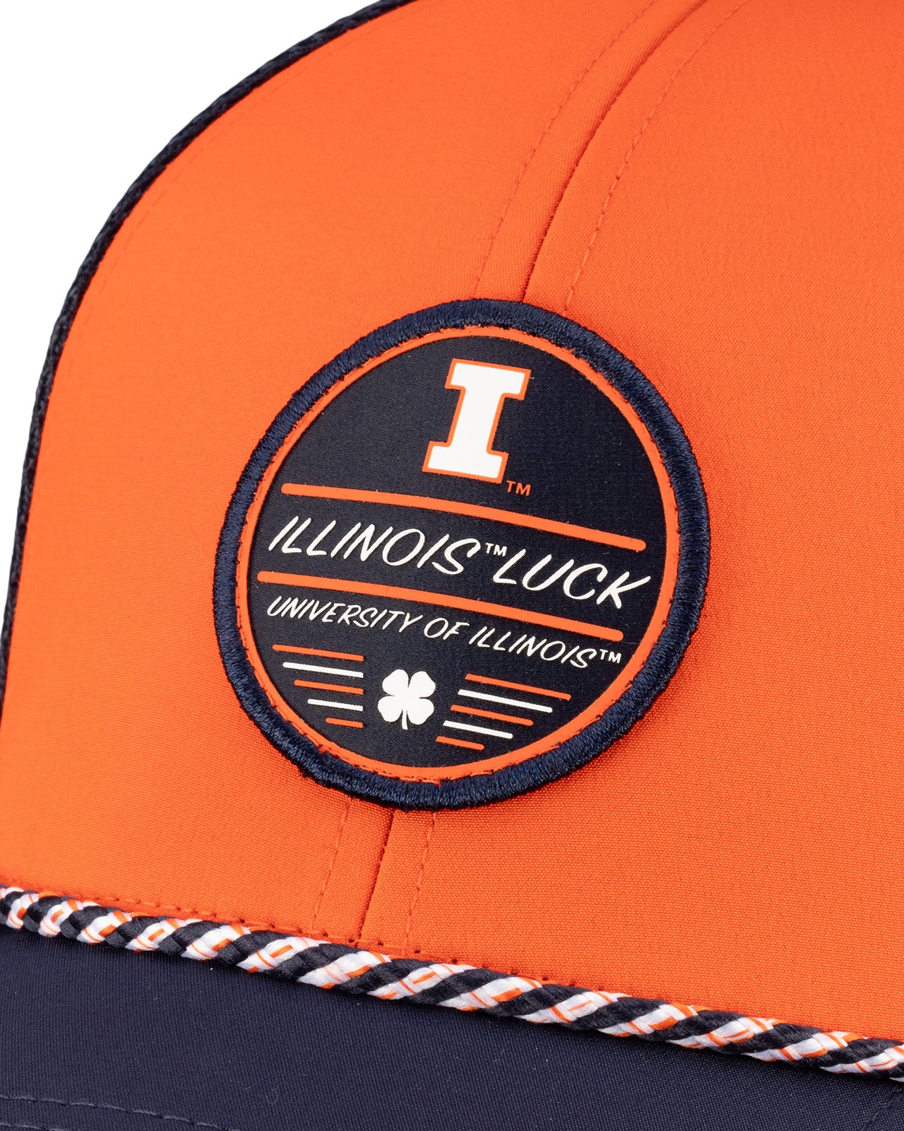 Orange and navy two tone hat from Black Clover featuring University of Illinois Logo