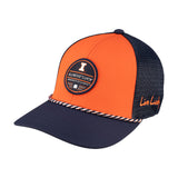 Orange and navy two tone hat from Black Clover featuring University of Illinois Logo