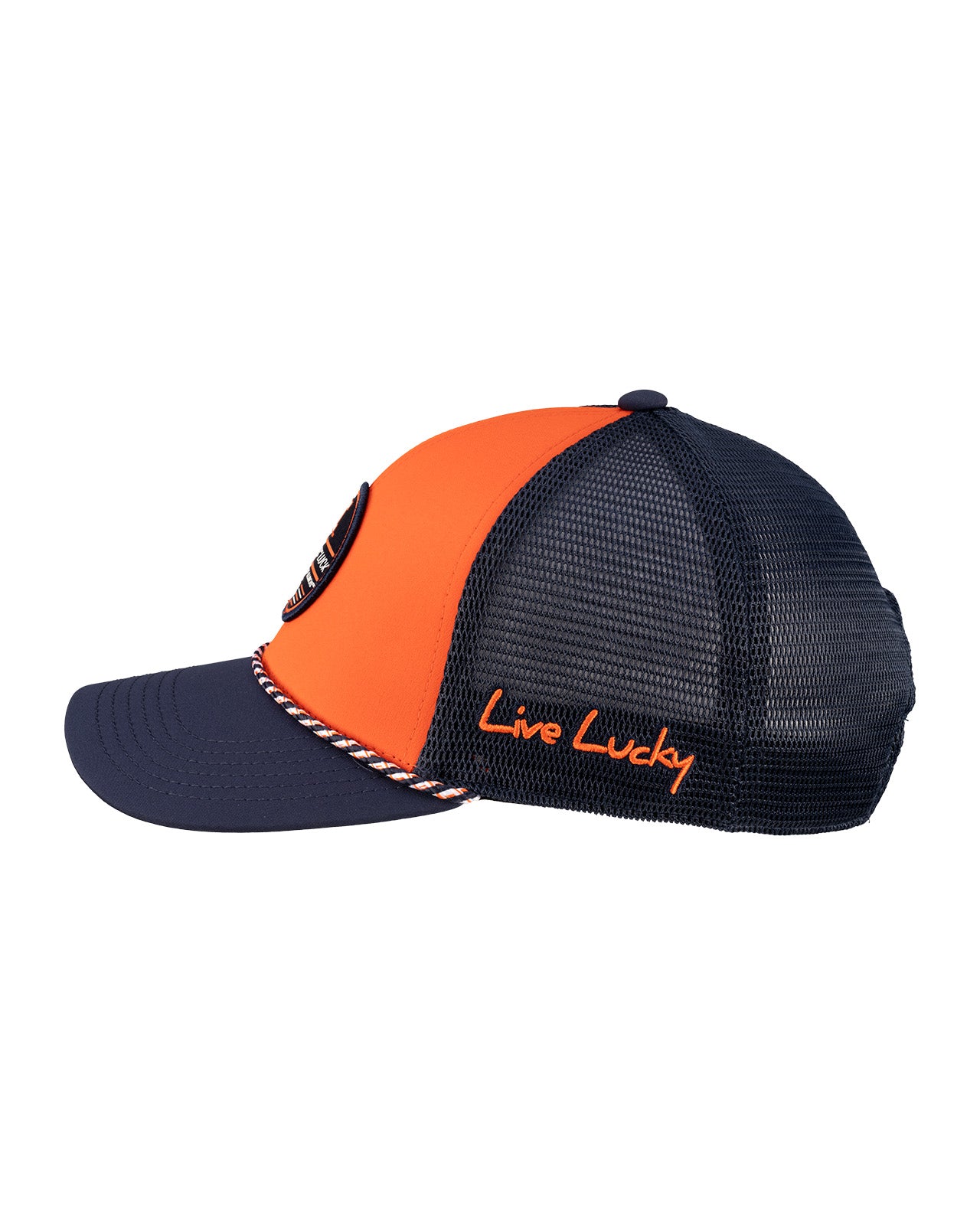 Orange and navy two tone hat from Black Clover featuring University of Illinois Logo