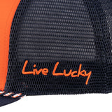 Orange and navy two tone hat from Black Clover featuring University of Illinois Logo