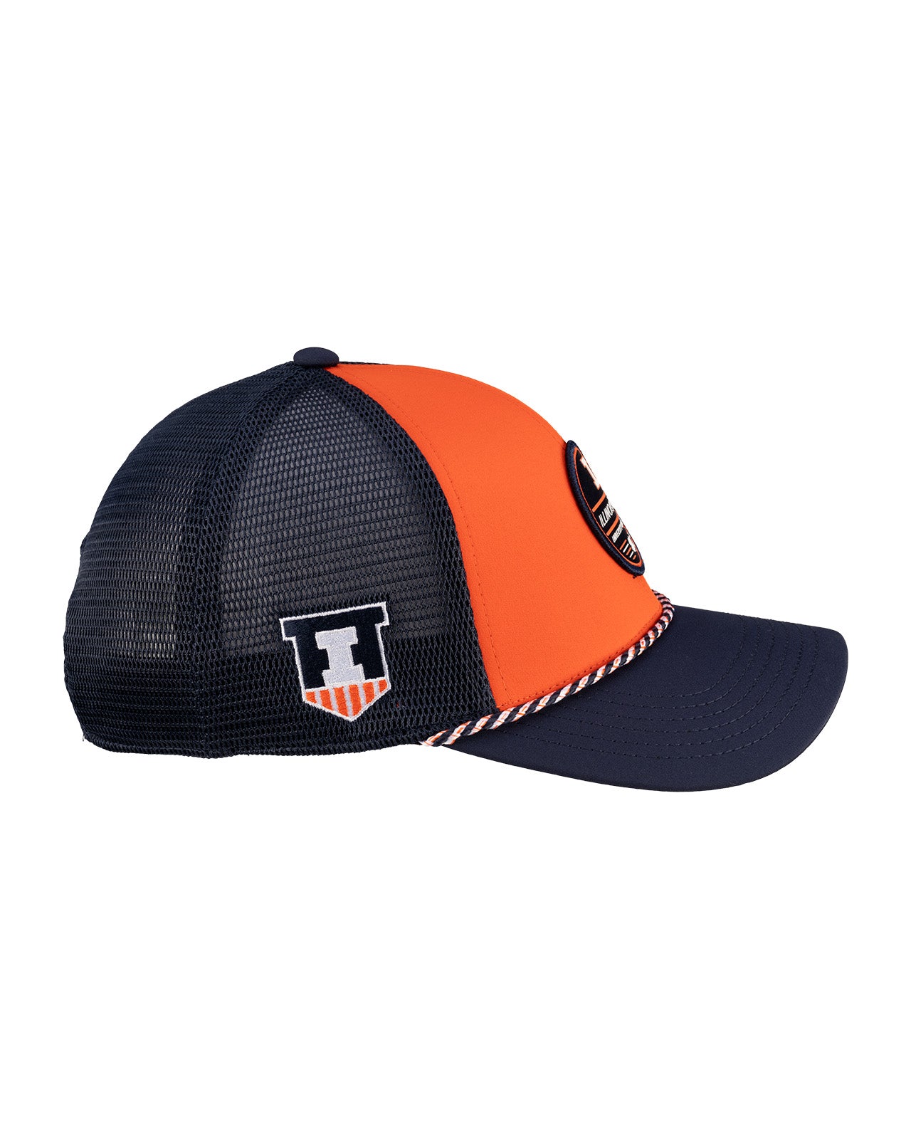 Orange and navy two tone hat from Black Clover featuring University of Illinois Logo