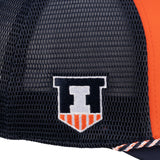 Orange and navy two tone hat from Black Clover featuring University of Illinois Logo