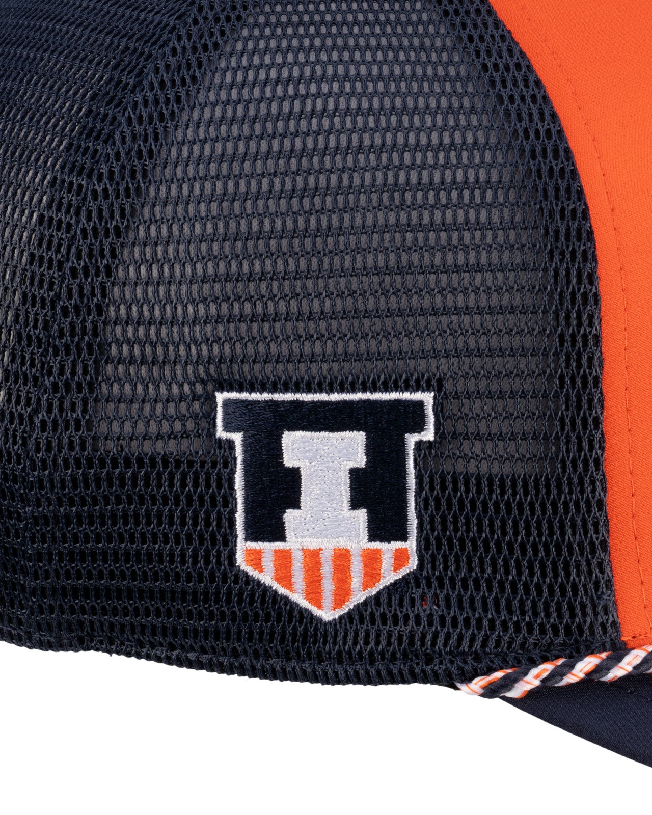 Orange and navy two tone hat from Black Clover featuring University of Illinois Logo