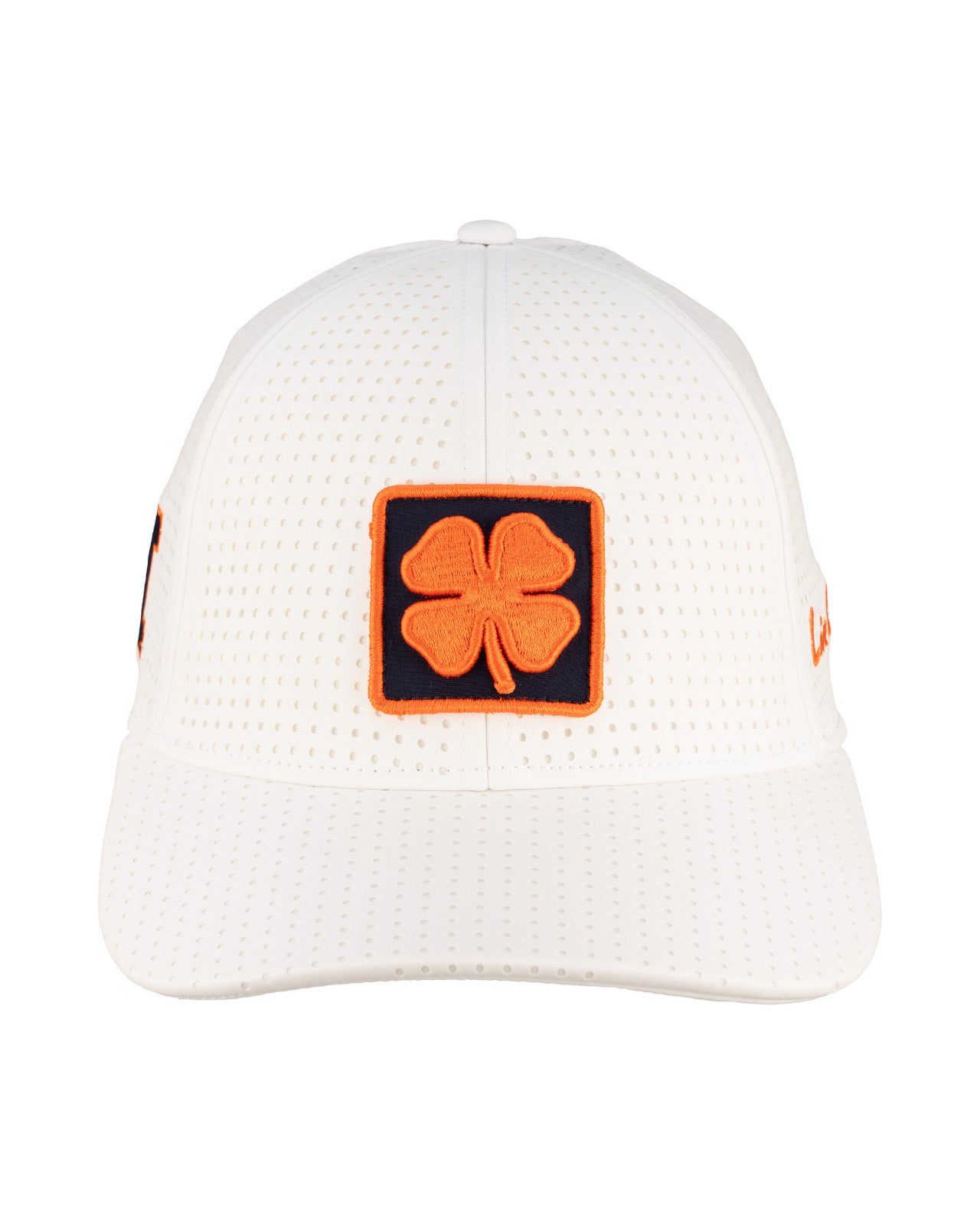 white perforated hat from Black Clover featuring University of Illinois Logo