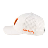 white perforated hat from Black Clover featuring University of Illinois Logo