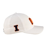 white perforated hat from Black Clover featuring University of Illinois Logo