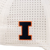 white perforated hat from Black Clover featuring University of Illinois Logo