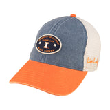 Two tone blue and orange vintage style hat from Black Clover featuring University of Illinois logo