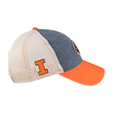 Two tone blue and orange vintage style hat from Black Clover featuring University of Illinois logo