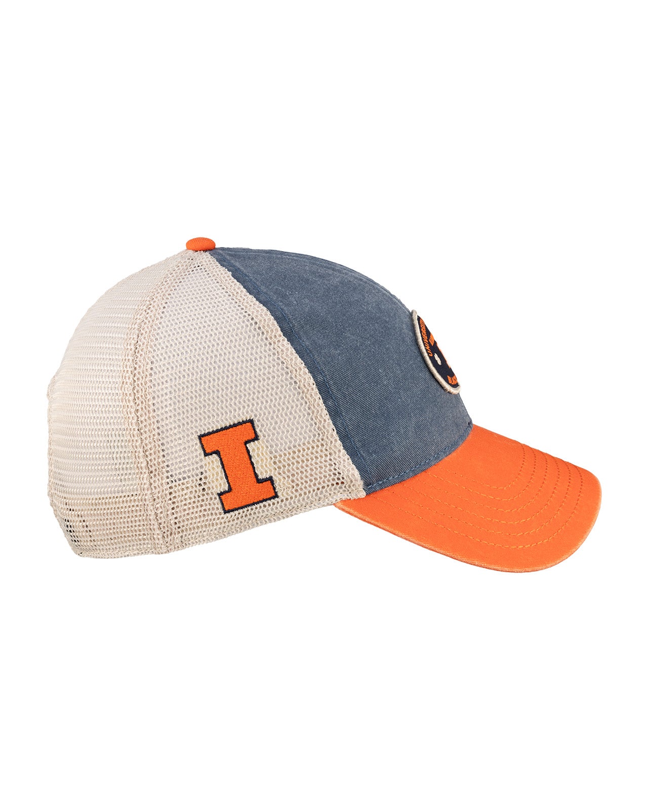 Two tone blue and orange vintage style hat from Black Clover featuring University of Illinois logo