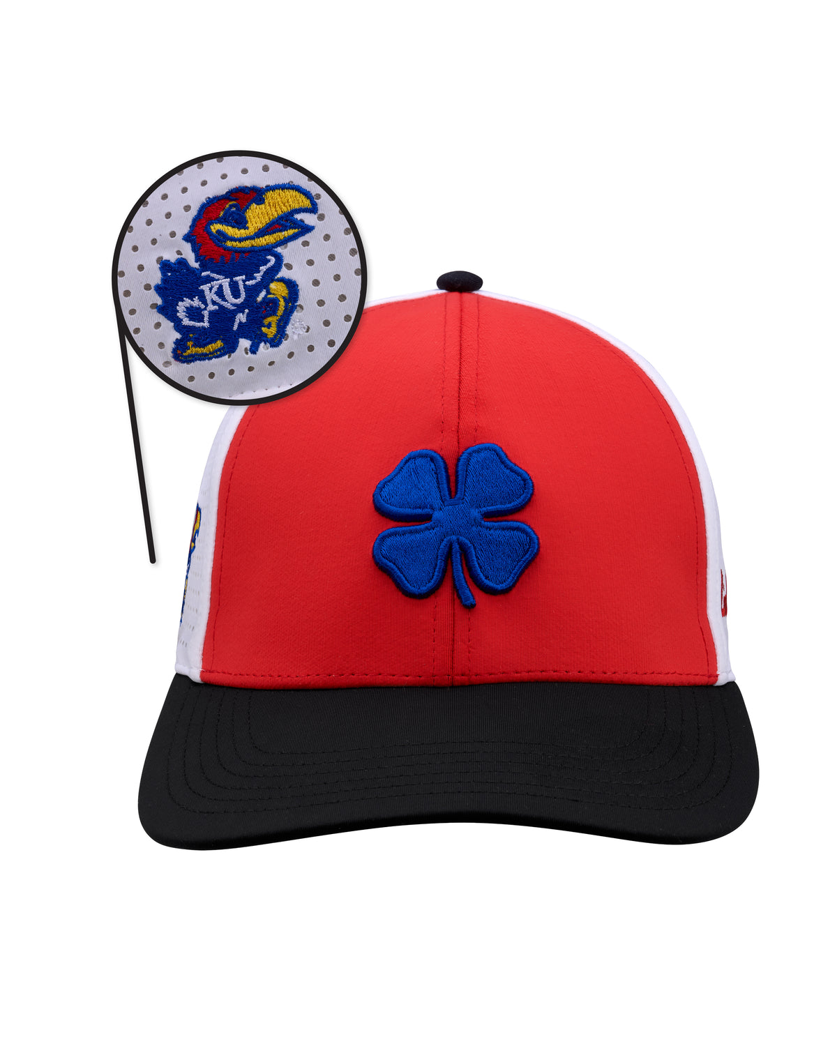 Red Kansas Jayhawks Performance Hat with Blue Clover – Black Clover