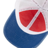 Red and blue two tone vintage style hat from Black Clover featuring the University of Kansas Jayhawks logo