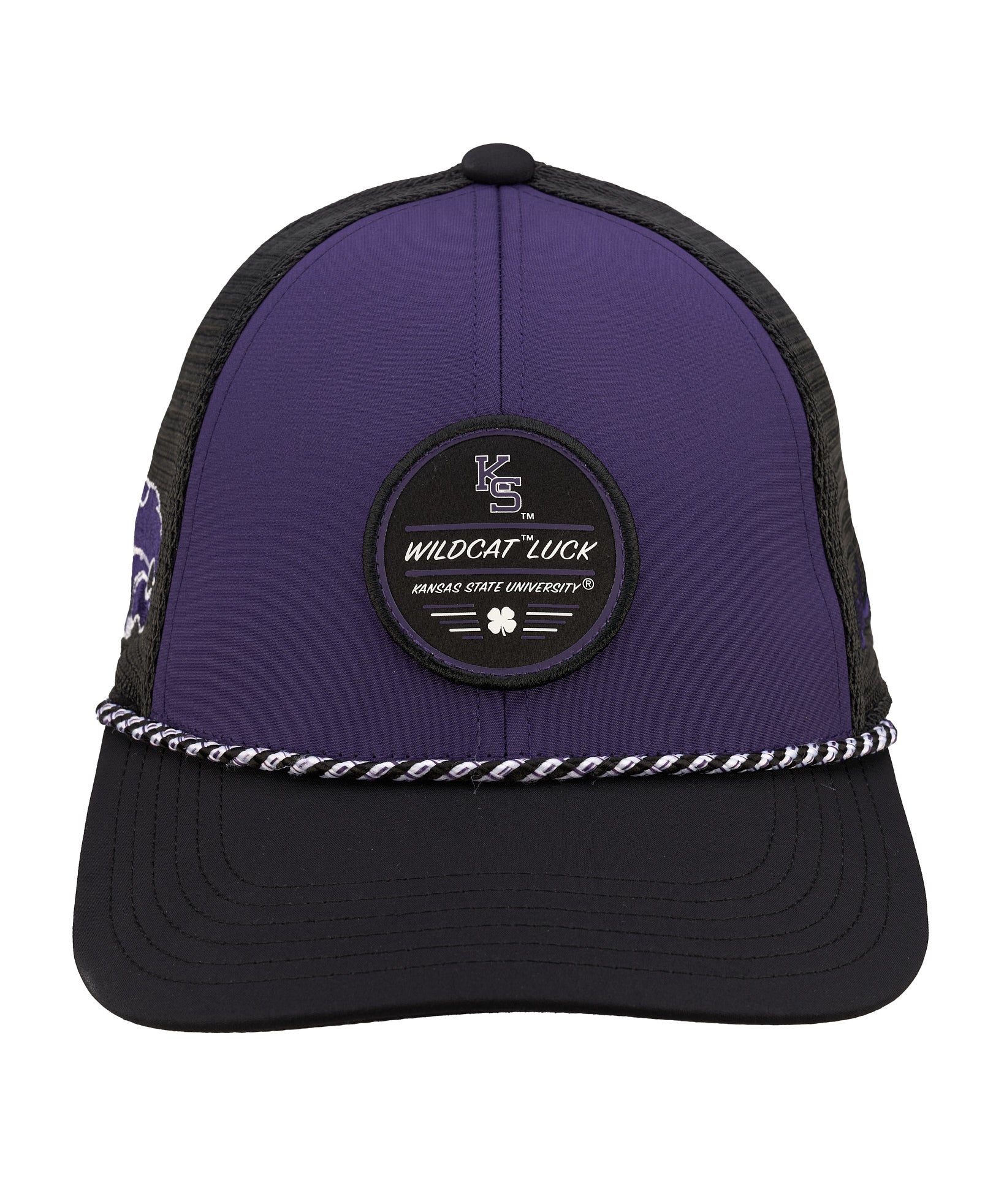 Purple and black two tone rope hat from Black Clover featuring Kansas State Wildcats logo