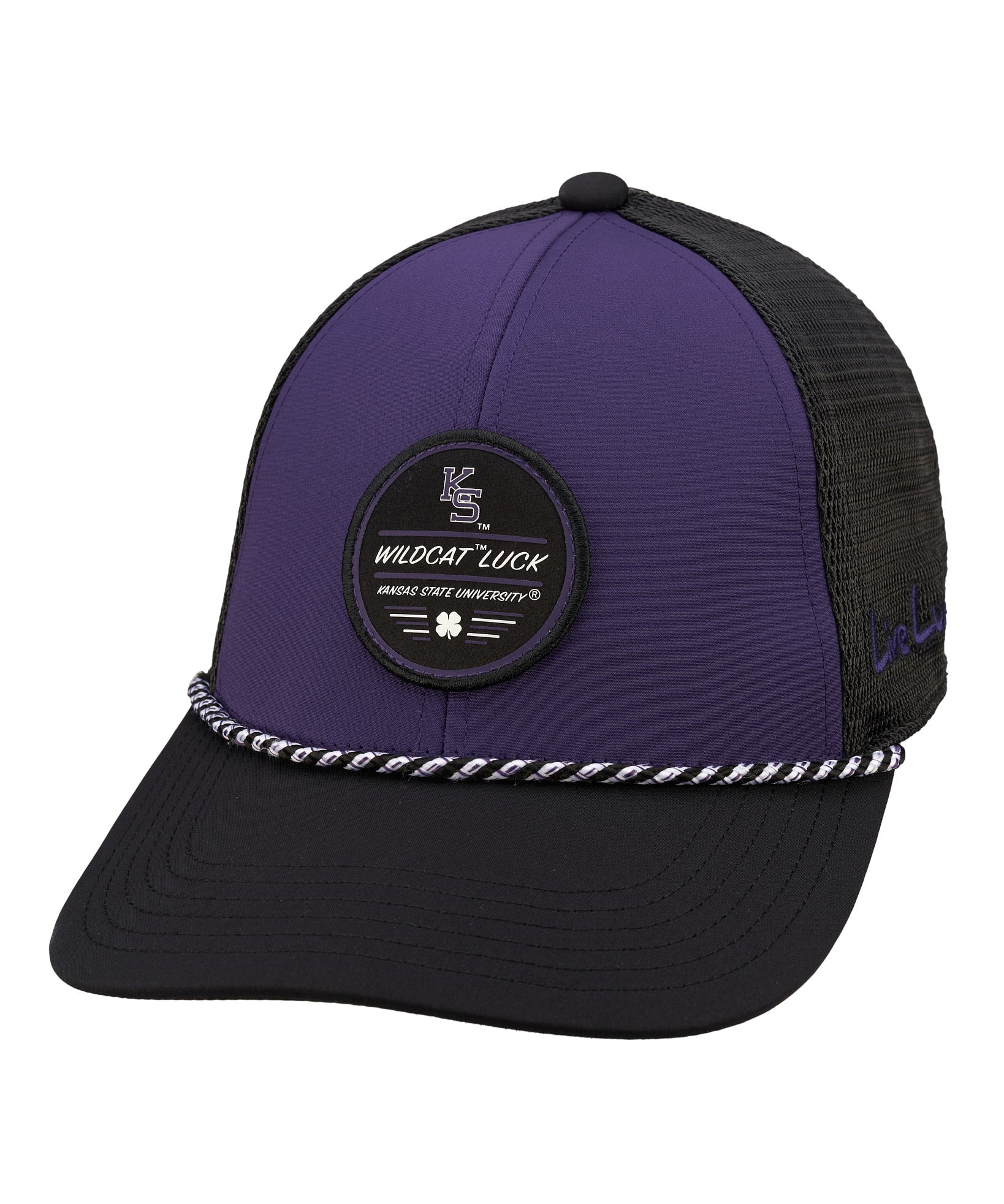 Purple and black two tone rope hat from Black Clover featuring Kansas State Wildcats logo