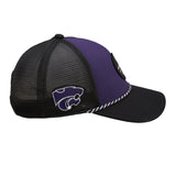 Purple and black two tone rope hat from Black Clover featuring Kansas State Wildcats logo