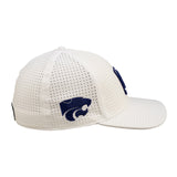 White perforated hat from Black Clover featuring Kansas State Wildcats logo