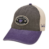 Grey and purple two tone vintage style hat from Black Clover featuring Kansas state wildcats logo