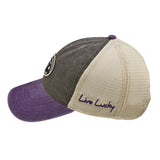 Grey and purple two tone vintage style hat from Black Clover featuring Kansas state wildcats logo