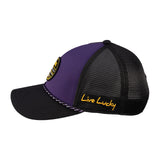 Purple and black two tone hat from Black Clover featuring LSU Tigers logo