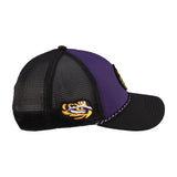 Purple and black two tone hat from Black Clover featuring LSU Tigers logo